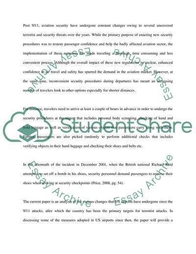 Security Measures at U.S. Airports Before and After the Terrorist Attacts