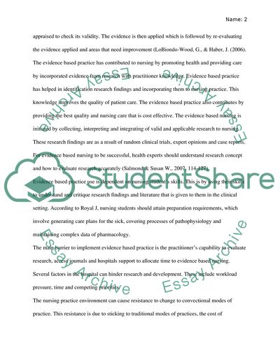 Evidence-Based Practice and Its Potential Contribution to Nursing Knowledge