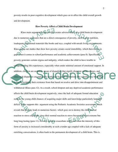 Poverty as a Childhood Disease