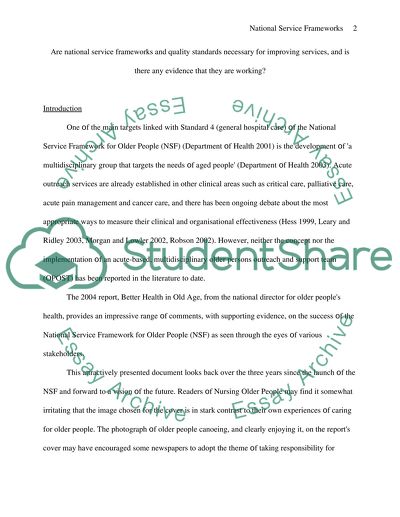 National Service Frameworks