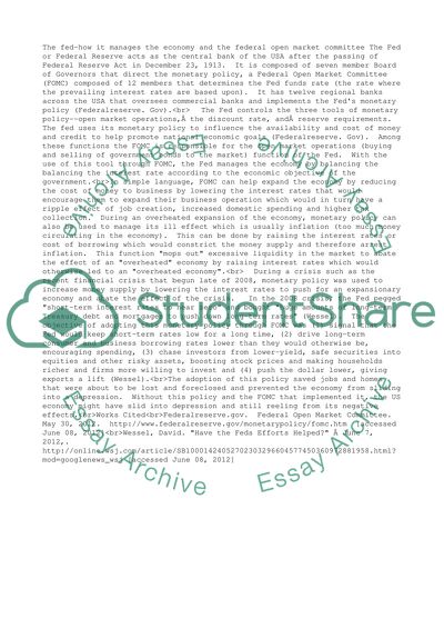 Th fed-how it manages the economy and the federal open market committe