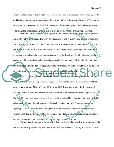 Analyzing three poems by three different poets