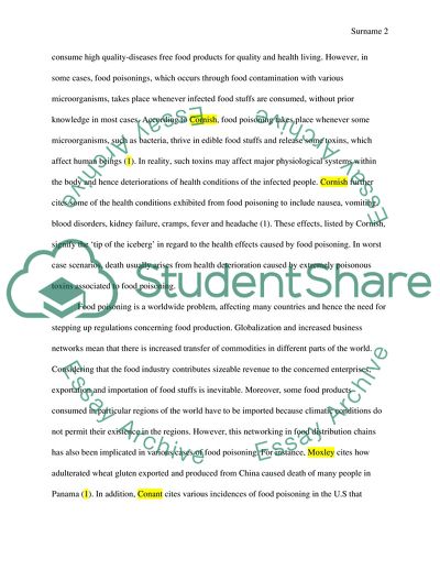 Food Safety through the Issue of Food Poisoning and Its Quality