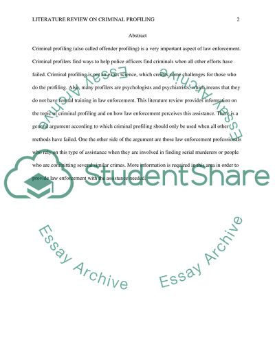 Criminal Profiling in Forensic Psychology