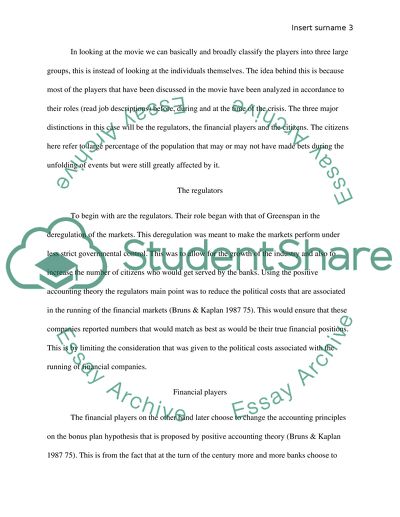 The Movie Inside Job : Accounting in Context