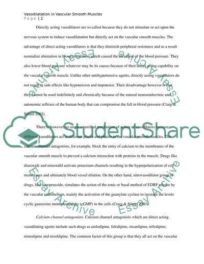 Substance-Induced Vasodilatation in Vascular Smooth Muscles