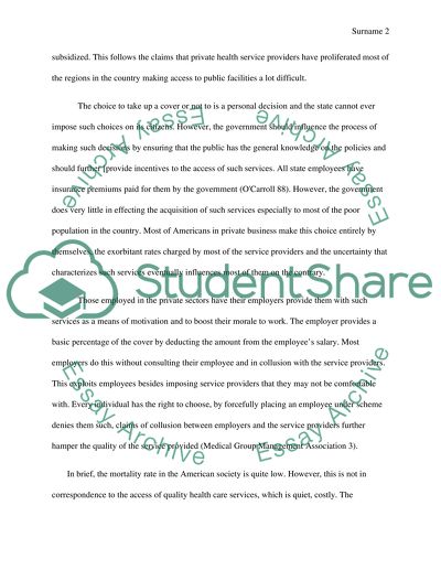 Need for health care services