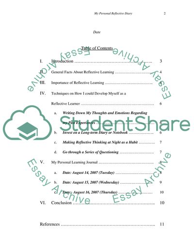 The Use of Reflective Learning