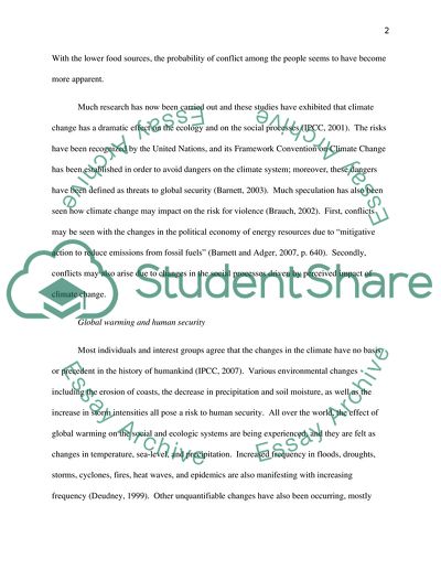 Climate Change and Global Security