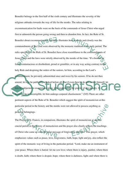 Rule of St. Benedict and the Prayer of St. Francis