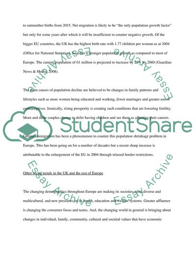 Main Demographic and Social Trends Affecting the UK Economy