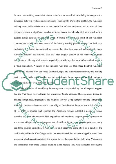 Difficulty recognizing the enemy during Vietnam