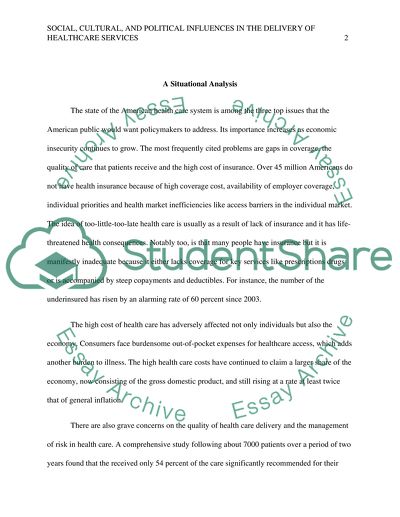 Social, Cultural, and Political Influences in the Healthcare Services