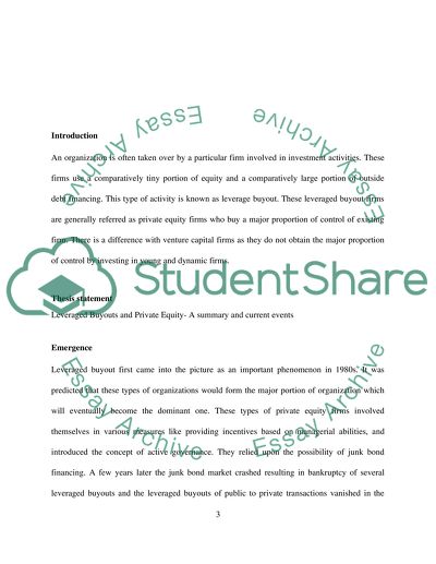 Leveraged Buyouts and Private Equity