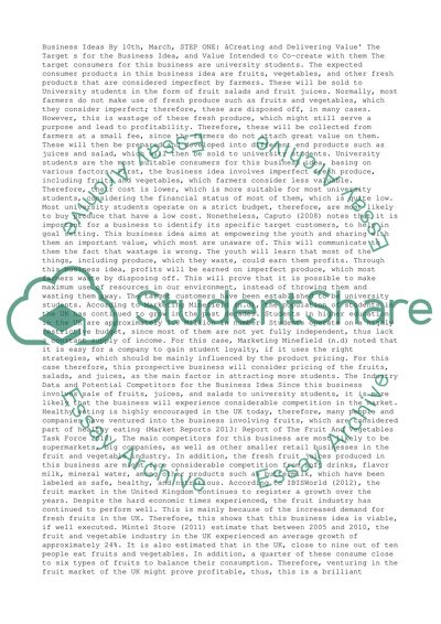 Answering the Questions regarding the business ideas