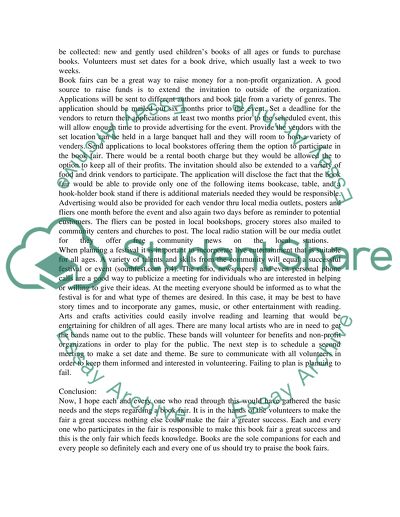 Funding a Community Book Festival