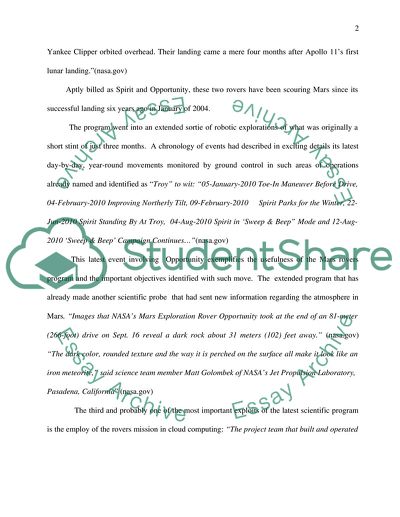 NASA Spirit and Oppurtunity Mission