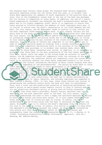 Case The Overpaid Bank Tellers