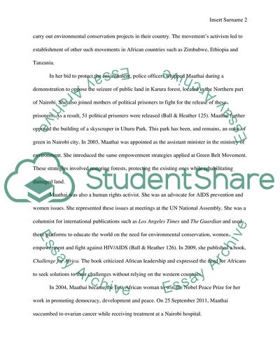 Report on african person of significance:community to global activist,innovator,artlist.etc