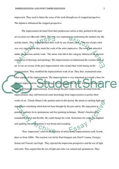 Art periods - Impressionism and Post Impressionism