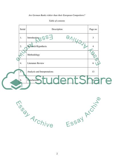 Are the German Banks Riskier than the European Competitors