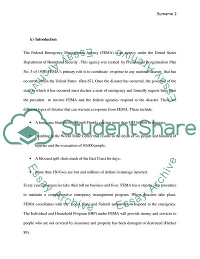 FEMAs Primary Objective