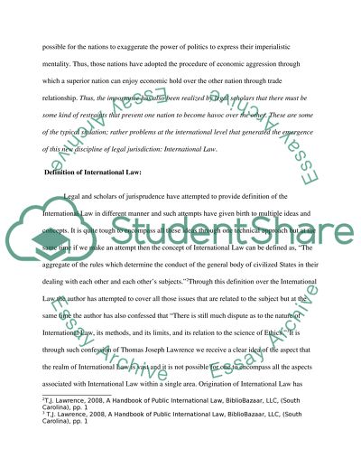 The Role of International Law