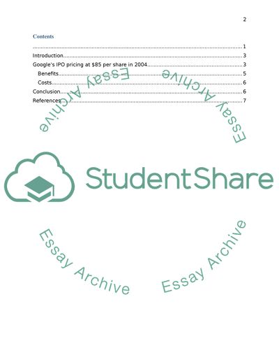 Evaluation of IPO Pricing for Google Ltd Based on Financial Theories