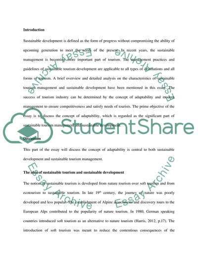 Sustainable Tourism Management