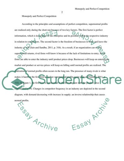 The Principles of Monopoly and Perfect Competition