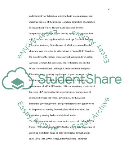 Primary and Secondary Education in Wales and England