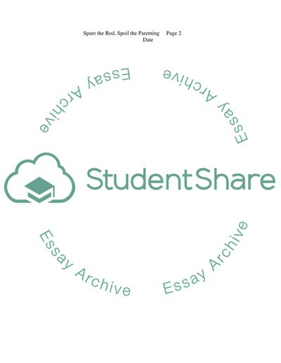 Spare the Rod, Spoil the Parenting