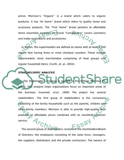 Full internal and external environmental analysis of Morrisons
