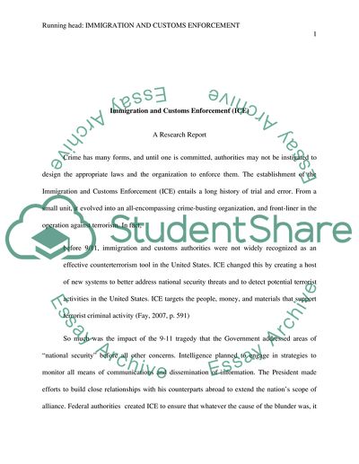 Immigration and Customs Enforcement