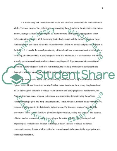 Sexual promiscuity of female adolescents