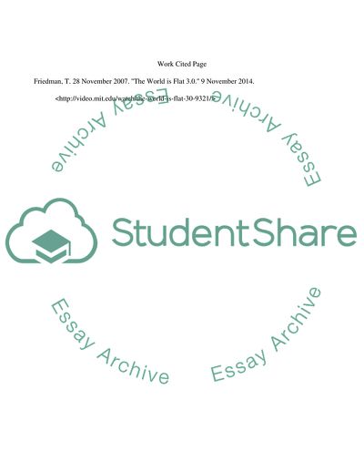 World Is Flat by Friedman