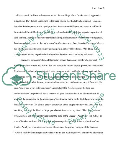 Aeschylus and Herodotus Portrayals of Persians