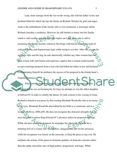 Gender and Genre in Shakespeares Plays