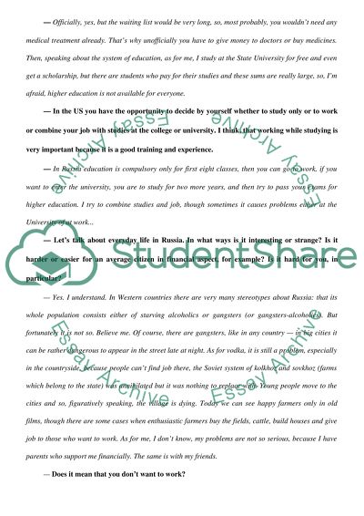 Interview student from Russia