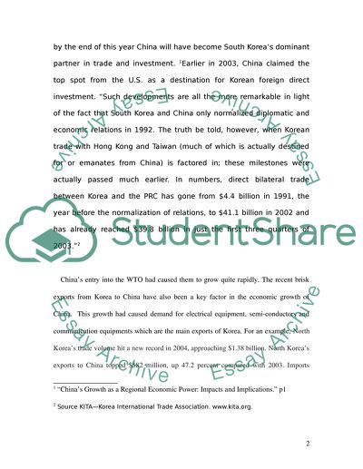 Economic Relations between Korea and China