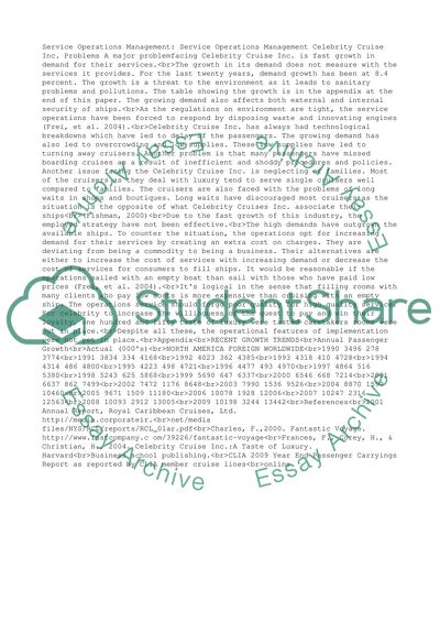 Celebrity Cruises, Inc.: A Taste of Luxury Case Analysis