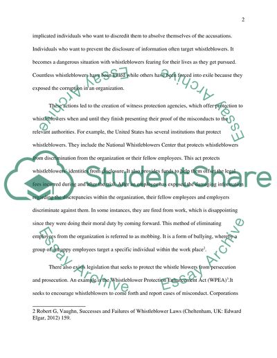 Enhanced whistle blower protections