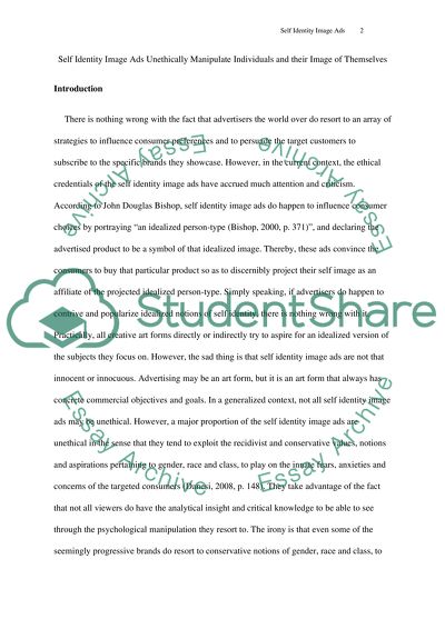 Self Identity Image Ads Unethically Manipulate Individuals and their Image of Themselves