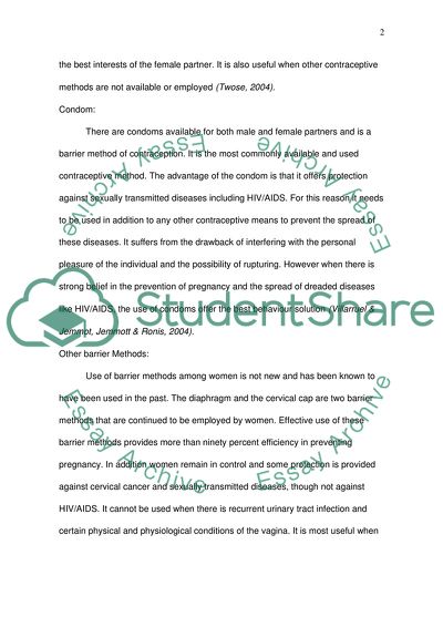 A Psychological Perspective on Contraception