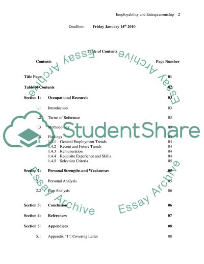 Terms of Reference and Methodology in Employability