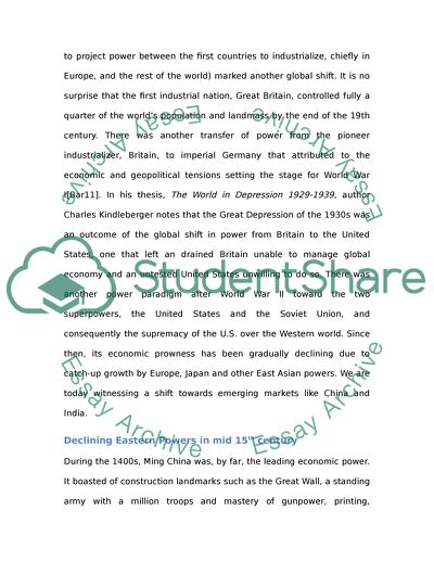 The Global Shift of Power in the 1600 And 1700s