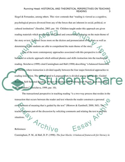 Historical and Theoretical Perspectives on Teaching Reading