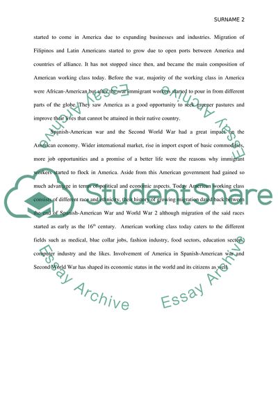 Evolution of the American Working Class