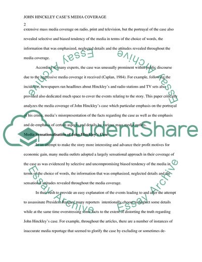 The Media Coverage of John Hinckley