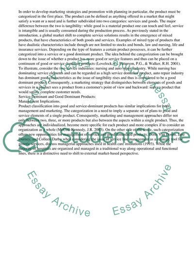 Service-Dominant and Goods Dominant Products